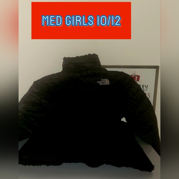 North Face Girls Black Reversible Mossbud Swirl. Size 10/12 black - Picture 3 of 3
